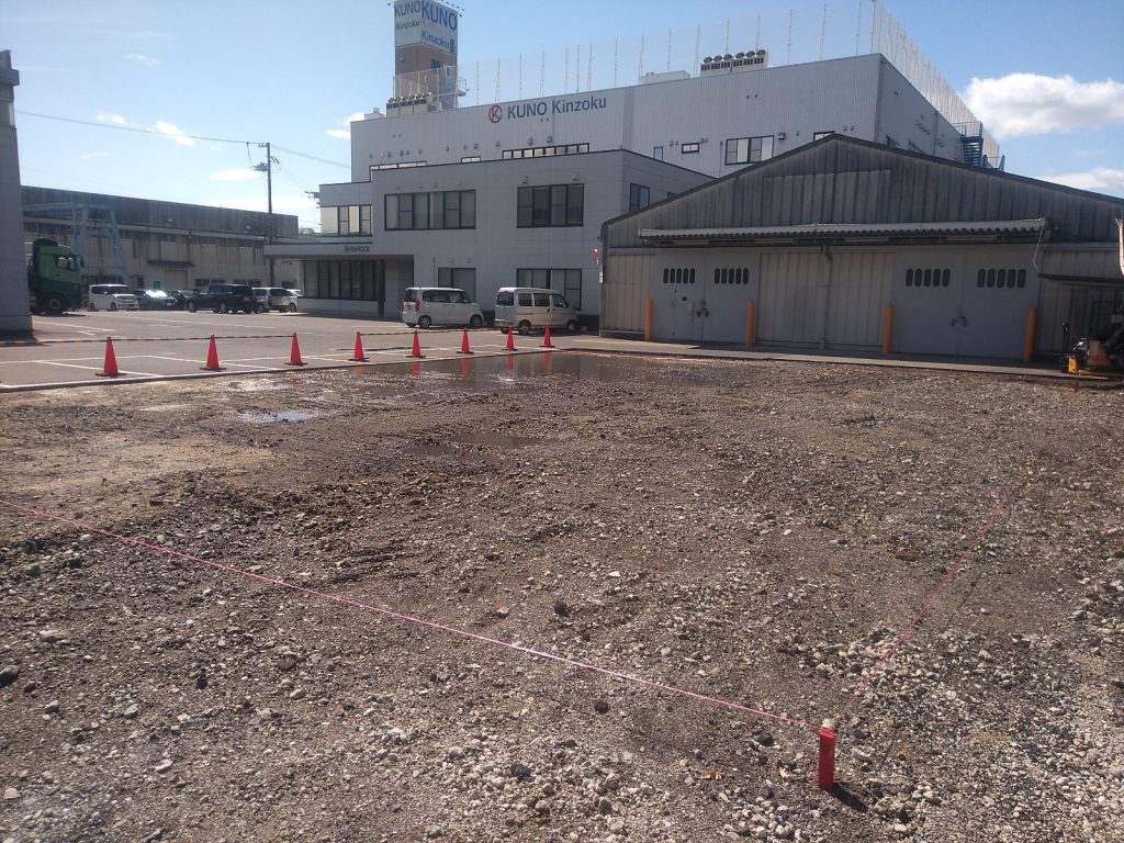 愛知県常滑市のファインツール・ジャパン株式会社様工場工事着工前の土地の風景