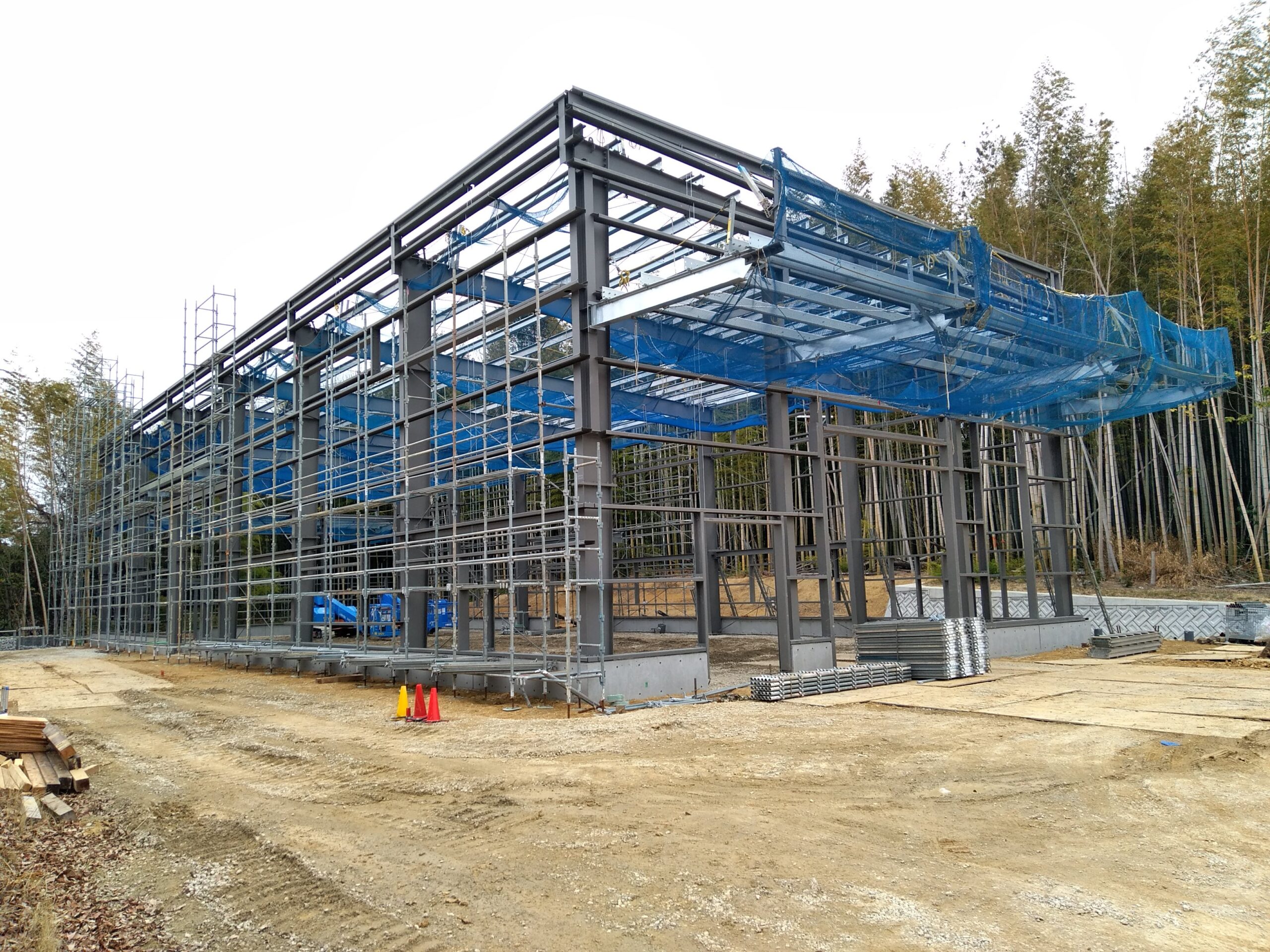 愛知県瀬戸市で始まった新築工事の建方の様子
